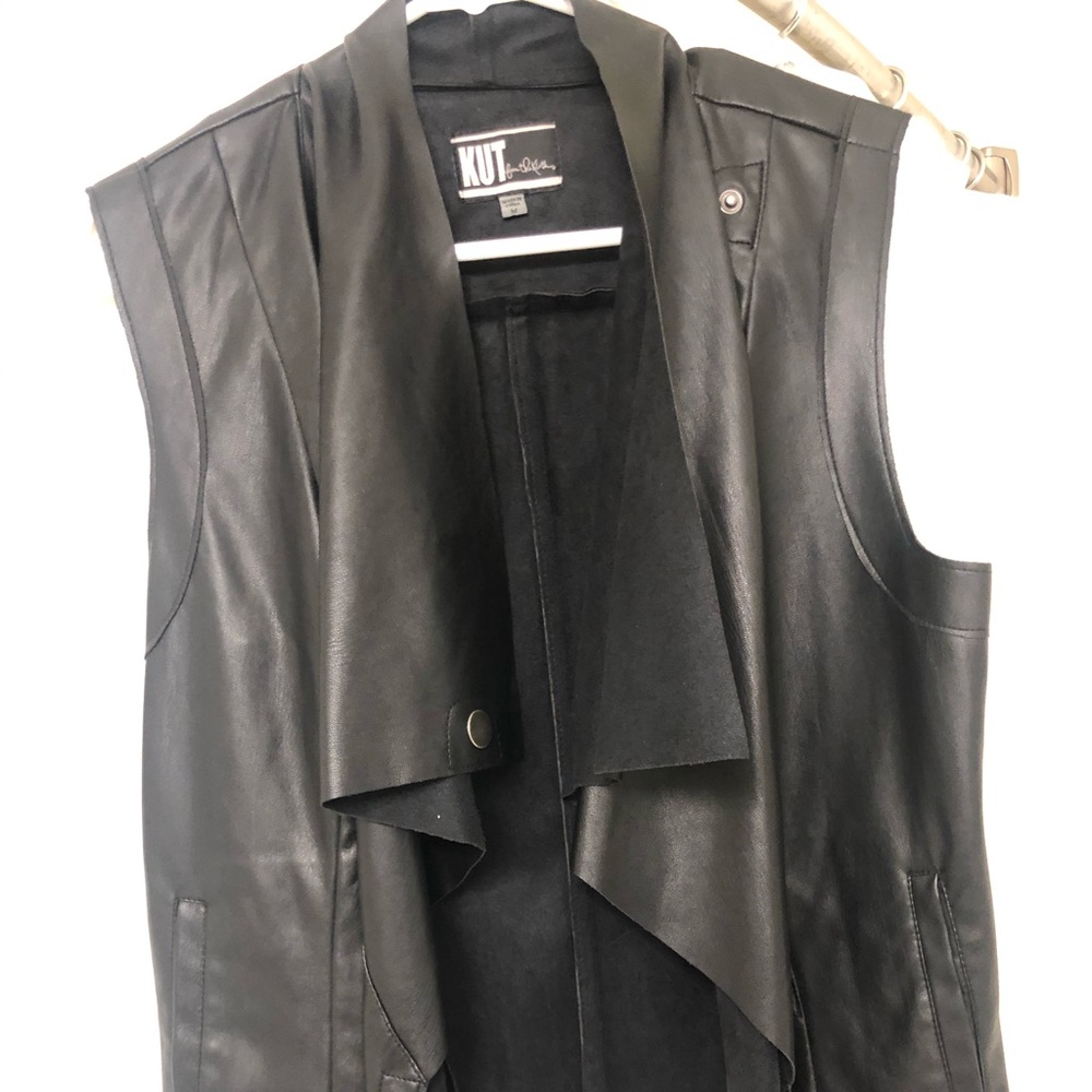 Black leather vest